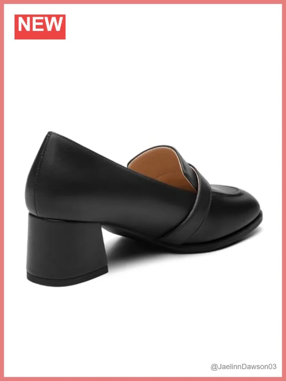 Women's Chunky Heel Loafers Square Toe Loafers Work Comfort Shoes